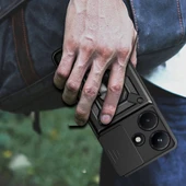 İnfinix Hot 30i Kılıf Magnetik Standlı Kamera Korumalı Zore Sürgülü Vega Kapak - 9