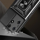 Tecno Spark 10 Pro Kılıf Magnetik Standlı Kamera Korumalı Zore Sürgülü Vega Kapak - 2