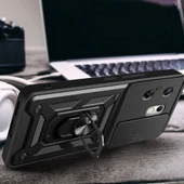 İnfinix Zero 30 4G Kılıf Magnetik Standlı Kamera Korumalı Zore Sürgülü Vega Kapak - 6