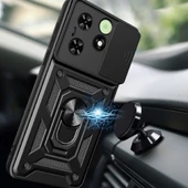 Tecno Spark 20 Kılıf Magnetik Standlı Kamera Korumalı Zore Sürgülü Vega Kapak thumbnail 3