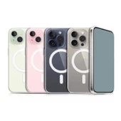 Apple iPhone 15 Plus Kılıf M-safe Şarj Özellikli Şeffaf Sert PC Zore Embos Kapak thumbnail 5