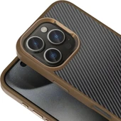 Apple iPhone 16 Pro Kılıf Karbon Fiber Görünümlü Parlak Kamera Çerçeveli Zore Venus Kapak thumbnail 2