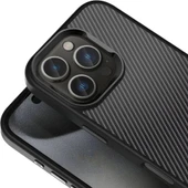 Apple iPhone 16 Pro Kılıf Karbon Fiber Görünümlü Parlak Kamera Çerçeveli Zore Venus Kapak thumbnail 4