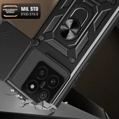 Xiaomi 14T Pro Kılıf Magnetik Standlı Kamera Korumalı Zore Sürgülü Vega Kapak - 3