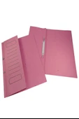 Yarım Kapak Telli Dosya Pembe Karton 10 Adet Karton Yarım Kapaklı Kapsüllü Dosya A4 Boy 24x32 cm Klasör İçin Büro Ofis - 2