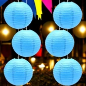 VIP KALİTE 2 ADET MAVİ ÇİN FENERİ MAVİ JAPON FENERİ MAVİ KAĞIT FENER MAVİ PARTİ KIR DÜĞÜNÜ FENERİ thumbnail 2