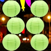 VIP KALİTE 2 ADET YEŞİL ÇİN FENERİ YEŞİL JAPON FENERİ YEŞİL KAĞIT FENER YEŞİL KIR DÜĞÜNÜ FENERİ thumbnail 2