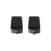 Lenovo Lecoo DS104 Kablolu USB + 3.5mm Jack 6W RGB Aydınlatmalı Masaüstü Hoparlör Siyah - 4