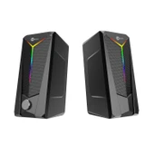 Lenovo Lecoo DS104 Kablolu USB + 3.5mm Jack 6W RGB Aydınlatmalı Masaüstü Hoparlör Siyah - 6