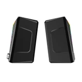 Lenovo Lecoo DS104 Kablolu USB + 3.5mm Jack 6W RGB Aydınlatmalı Masaüstü Hoparlör Siyah - 2