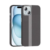 Apple iPhone 15 Kılıf M-safe Şarj Özellikli Karbon Fiber Görünümlü Zore Gros Kapak - 1