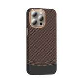 Apple iPhone 15 Pro Max Kılıf M-safe Şarj Özellikli Karbon Fiber Görünümlü Zore Gros Kapak - 10