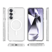 Galaxy S25 Kılıf M-safe Şarj Özellikli Parlayan Simli Saydam Renkli Zore Allstar Kapak - 8