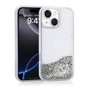 Apple iPhone 14 Kılıf Sıvılı Simli Şeffaf Arka Yüzey Zore Keto Silikon Kapak - 1