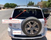 Byr Toyota RAV4 Ters Kamera 2006 - 2012 (Sadece Plastik Aparattır!!!) 3D - 3