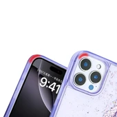 Apple iPhone 16 Pro Kılıf Sıvılı Simli Şeffaf Arka Yüzey Zore Keto Silikon Kapak - 3