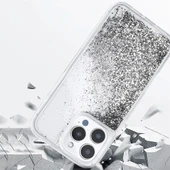 Apple iPhone 16 Pro Max Kılıf Sıvılı Simli Şeffaf Arka Yüzey Zore Keto Silikon Kapak - 5