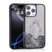 Apple iPhone 16 Pro Max Kılıf Sıvılı Simli Şeffaf Arka Yüzey Zore Keto Silikon Kapak - 4