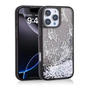 Apple iPhone 12 Pro Kılıf Sıvılı Simli Kelebek Baskılı Şeffaf Arka Yüzey Zore Glis Silikon Kapak - 1