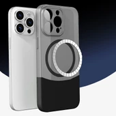 Apple iPhone 15 Pro Kılıf M-Safe Şarj Özellikli Mıknatıslı Zore Duble Kapak - 3