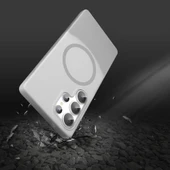 Galaxy S24 Ultra Kılıf M-Safe Şarj Özellikli Mıknatıslı Zore Duble Kapak - 5