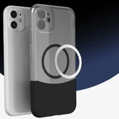 Apple iPhone 11 Kılıf M-Safe Şarj Özellikli Mıknatıslı Zore Duble Kapak - 3