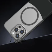 Apple iPhone 15 Pro Max Kılıf M-Safe Şarj Özellikli Mıknatıslı Zore Duble Kapak - 4