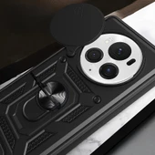 Honor Magic 6 Pro Kılıf Magnetik Standlı Kamera Korumalı Zore Sürgülü Vega Kapak - 8