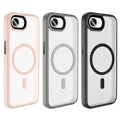 Apple iPhone 16E Kılıf Mat Arka Yüzey Wireless Şarj Özellikli Zore Flet M-safe Kapak - 8