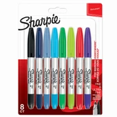 Sharpie Markör Permanent Twin Tip Karışık Renk 8 Li Blisterli thumbnail 1