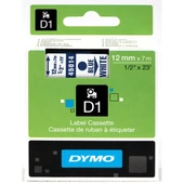 Dymo D1 Şerit Standart 12 MMx7 MT Beyaz Üzerine Mavi 45014 S0720540 - 1