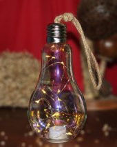 Ampül İçinde Led Lamba Pilli 22 Cm Sade Dekoratif Hediyelik - 1
