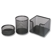 Bion Masa Seti Ataşlık-Kağıtlık-Kalemlik 3 LÜ Metal Perforeli Siyah 9302 - 2