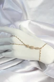 316L Çelik Gold Renk Zirkon Taşlı Baget Şahmeran - 1