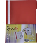 Bafix Telli Dosya Plastik xL Kırmızı A4 (50 li paket) - 1