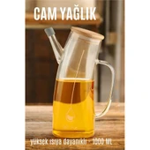 Modacar Yağ Sirke Şişesi Yağlık Borosilikat Cam 1000 ML - 1