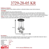 Eray Aydınlatma ERY 3729-28-05 5 li Krom Sarkıt Avize thumbnail 3