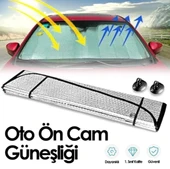 Ön Cam Güneşliği Parlak Güneşlik Koruyucu Perde Metalize 130x60 Cm KÜÇÜK BOY - 1