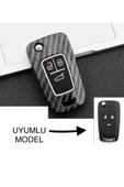 Chevrolet Cruze Ve Opel Astra Insignia Corsa 3 Tuşlu Karbon Anahtar Koruma Kılıf 2. resime Bakınız thumbnail 1