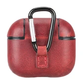 Apple AirPods 3.nesil Uyumlu Deri Kılıf Juni AA4 Kırmızı - 1