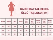 Kadın Desenli Bisiklet Yaka 3 Düğmeli Yırtmaç Detaylı Büyük Beden Viskon Uzun Kol Pijama Takımı - 6