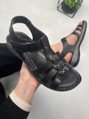 Günlük Kadın Sandalet Ortopedik Rahat Dikişli Taban Bilekten Cırtlı Hafif Ayakkabı 15211 - 4