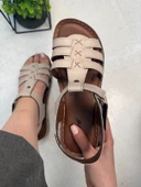 Günlük Kadın Sandalet Ortopedik Rahat Dikişli Taban Bilekten Cırtlı Hafif Ayakkabı 15211 - 2