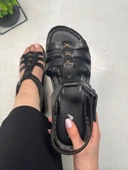 Günlük Kadın Sandalet Ortopedik Rahat Dikişli Taban Bilekten Cırtlı Hafif Ayakkabı 15211 - 5