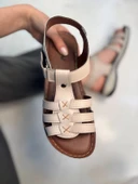 Günlük Kadın Sandalet Ortopedik Rahat Dikişli Taban Bilekten Cırtlı Hafif Ayakkabı 15211 - 3