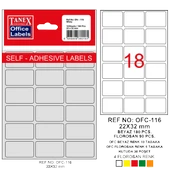 Tanex Ofis Etiketi Poşetli 22x32 MM Beyaz OFC-116 (10 lu paket) - 1