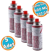 (5 Adet) Kamp Gazı Bütan Propan Tüpü Portatif Ocak Kartuşu Tek kullanımlık Pürmüz 400 ml 227 gr - 1