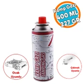 (5 Adet) Kamp Gazı Bütan Propan Tüpü Portatif Ocak Kartuşu Tek kullanımlık Pürmüz 400 ml 227 gr - 4