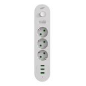 MF Product MF0366 Jetpower 3'lü Akım Korumalı Priz Uzatma Kablosu 2 Metre Beyaz - 1