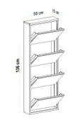 Evdemo 4 Kapaklı Metal Ayakkabılık Beyaz - 6